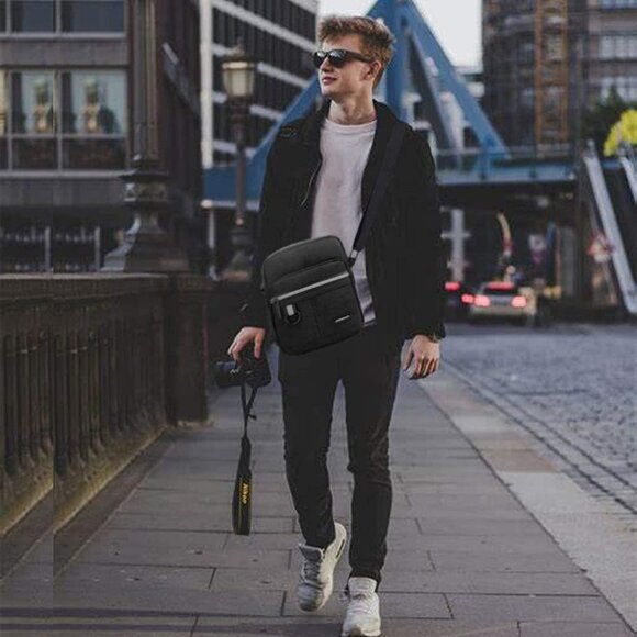 Small Canvas Crossbody Bag for Men,Small Shoulder Bag, Mini Messenger Bag for Ce - Picture 7 of 7